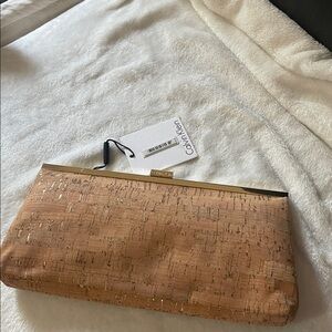 Calvin Klein Cork Clutch with Metallic Trim